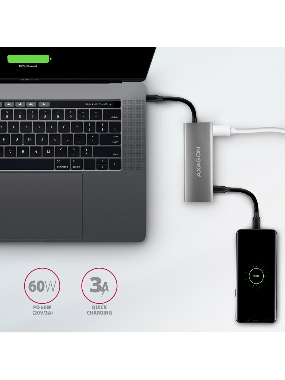 AXAGON Multi-port USB-C 10Gbps hub, 13cm | HMC-5G21 6 AXAGON Multi-port USB-C 10Gbps hub, 13cm | HMC-5G21 6