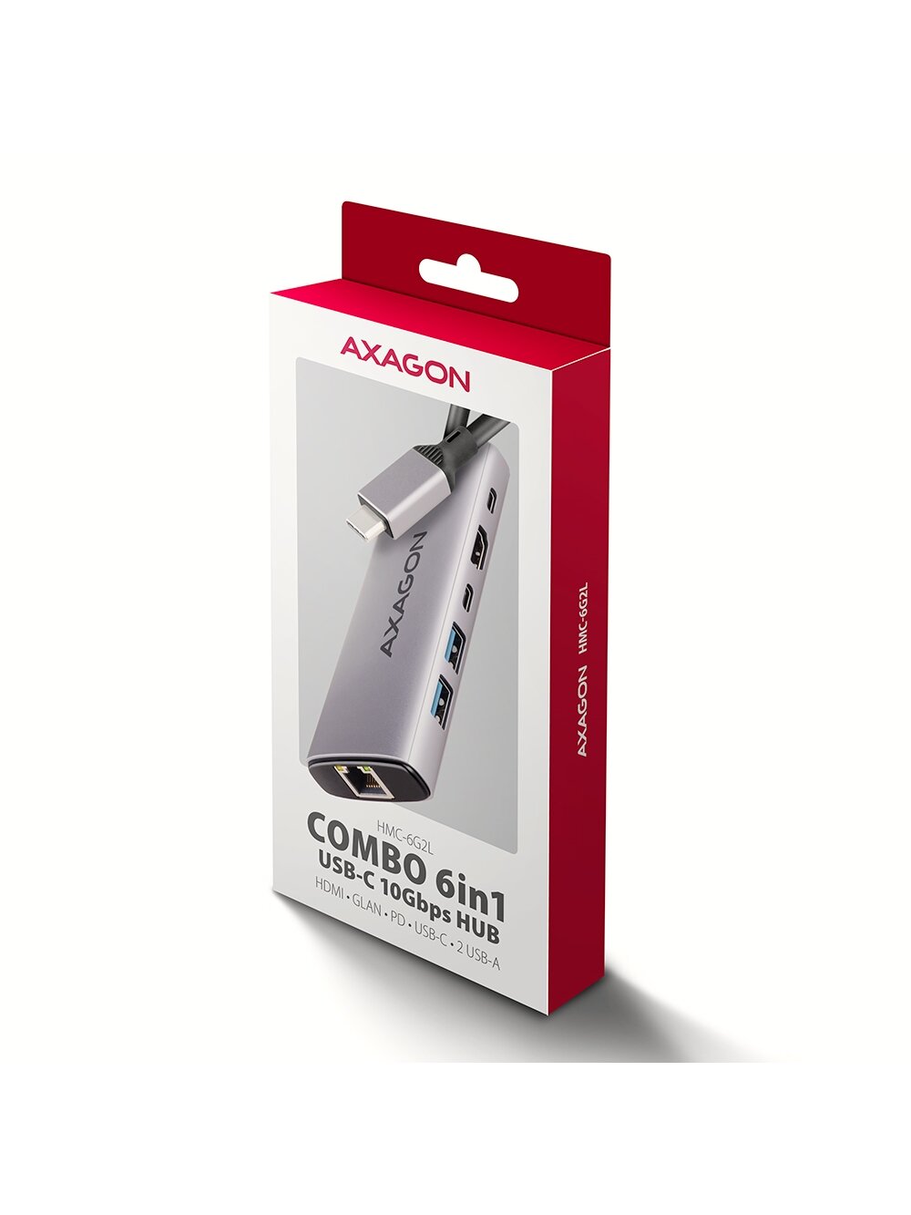 AXAGON Multi port USB-C 10Gbps hub | HMC-6G2L 8
