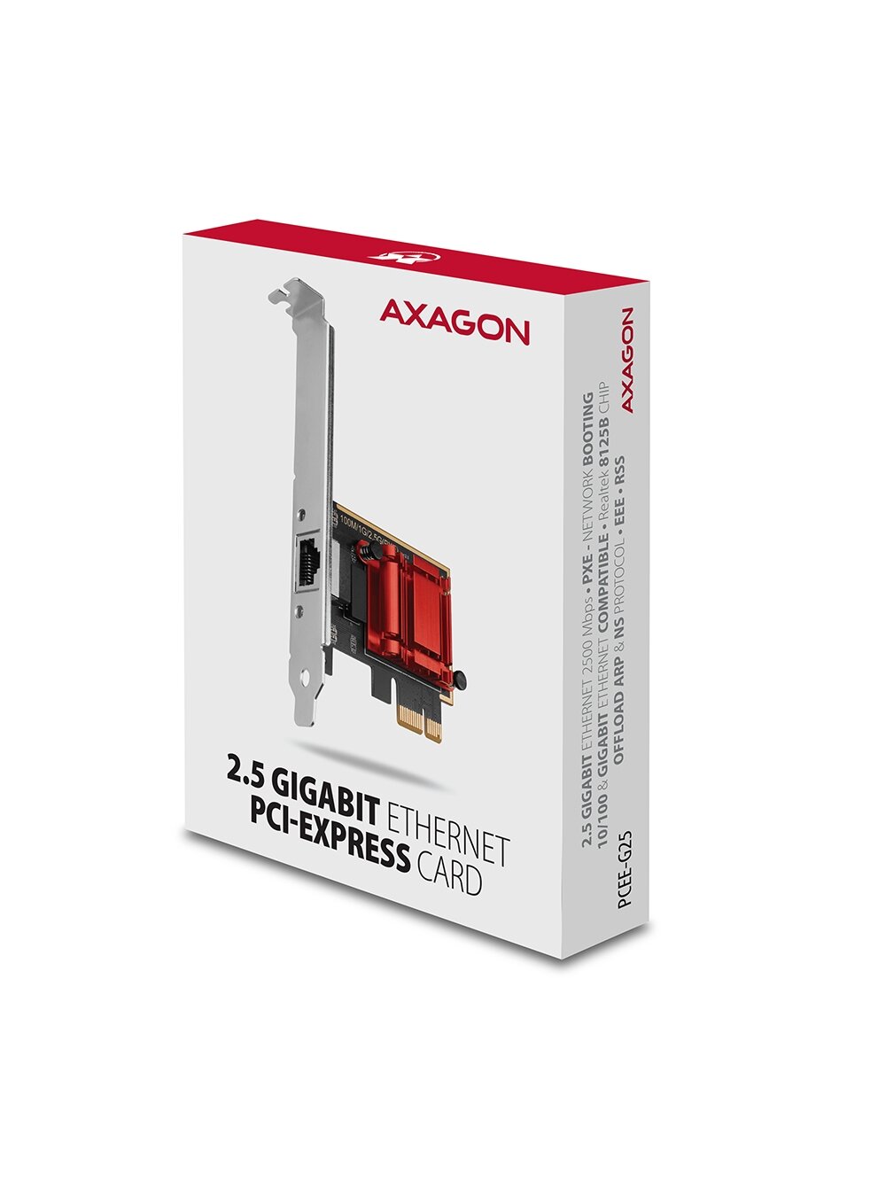 AXAGON PCI-Express network card with 2.5 Gbit/s transmission rate and PXE support | PCEE-G25 5