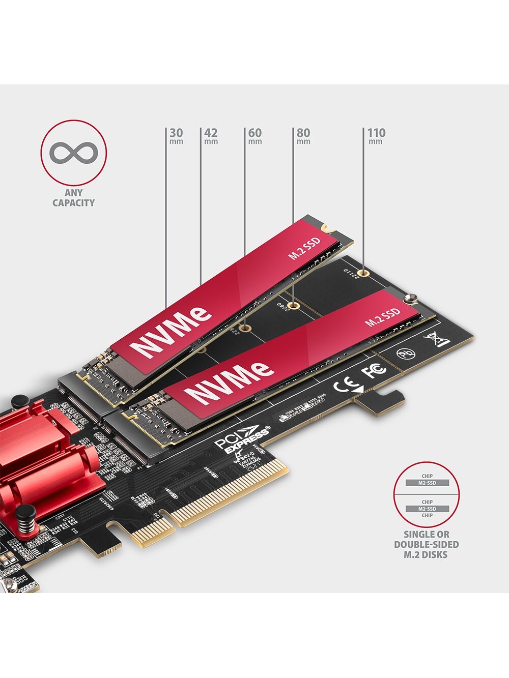 AXAGON PCIe 2x NVMe M.2 Controller | PCEM2-ND 2 AXAGON PCIe 2x NVMe M.2 Controller | PCEM2-ND 2