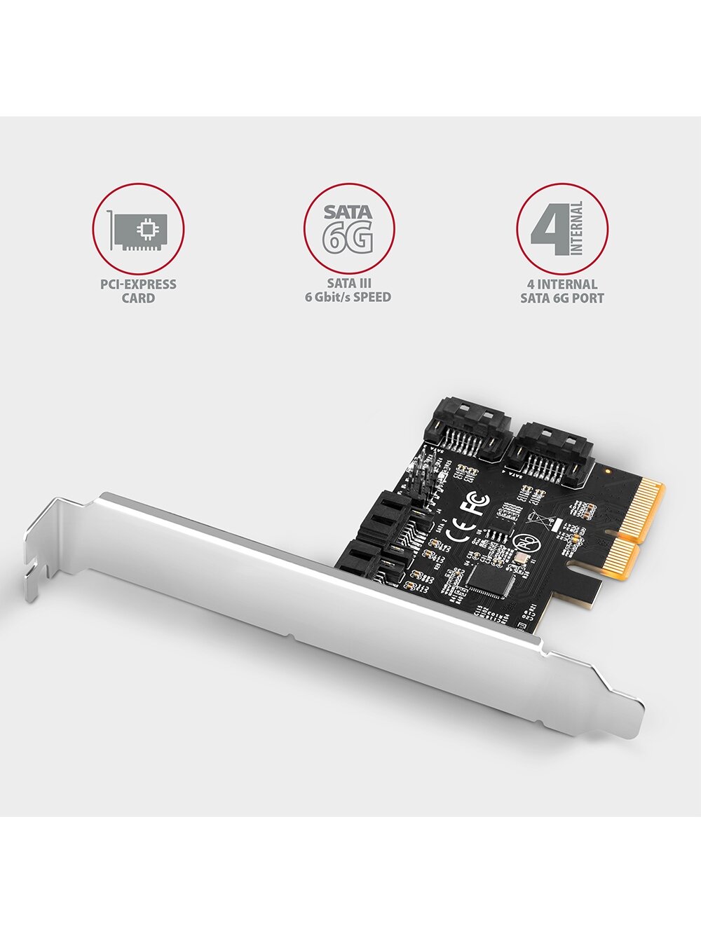 AXAGON PCIe Controller 4x SATA 6G | PCES-SA4X4 1 AXAGON PCIe Controller 4x SATA 6G | PCES-SA4X4 1