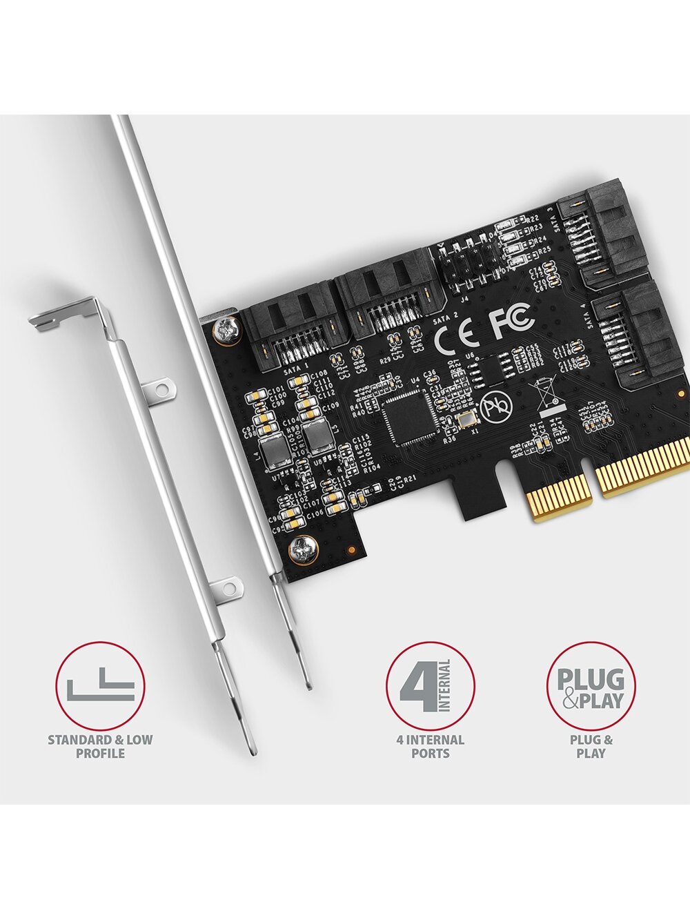 AXAGON PCIe Controller 4x SATA 6G | PCES-SA4X4 2