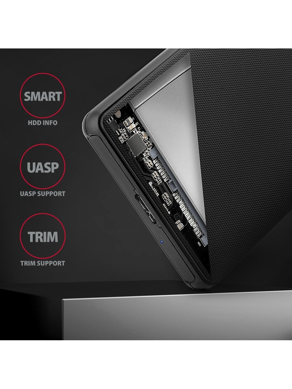 AXAGON Screwless USB 3.2 Gen 1 - SATA 6G external box for 2.5" SSD/HDD | EE25-SL 3