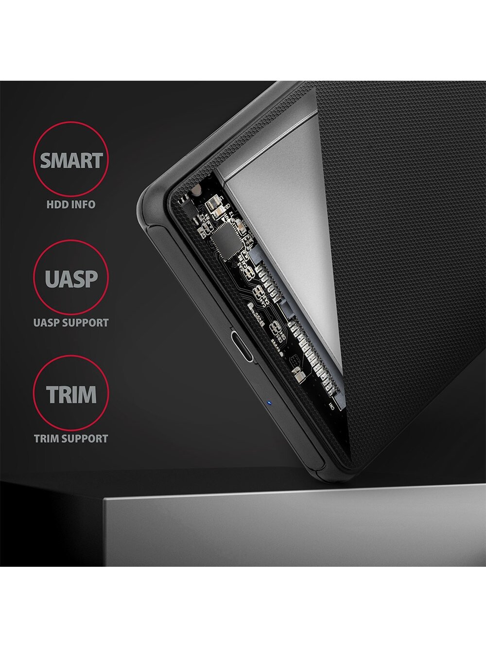 AXAGON Screwless USB 3.2 Gen 1 - SATA 6G external box for 2.5" SSD/HDD | EE25-SLC 3