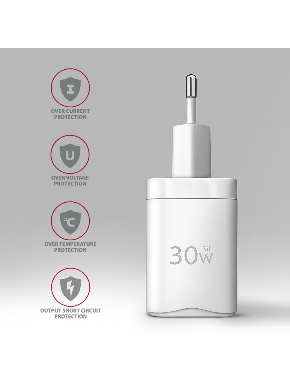 AXAGON Sil wallcharger 1x port USB-C, PD3.0 /PPS/QC4+/SFC/AFC/Apple, 30w | ACU-PD30W 4