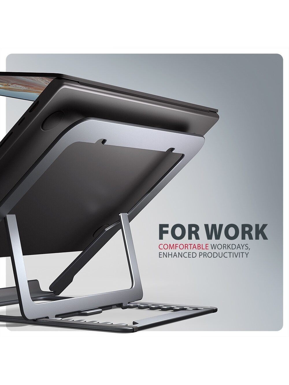 AXAGON STND-LAG stand for laptops and tablets | Adjustable Height, Angle | 10-17.3 " | Maximum weight (capacity) 20 kg | Grey 3 AXAGON STND-LAG stand for laptops and tablets | Adjustable Height, Angle | 10-17.3 " | Maximum weight (capacity) 20 kg | Grey 3