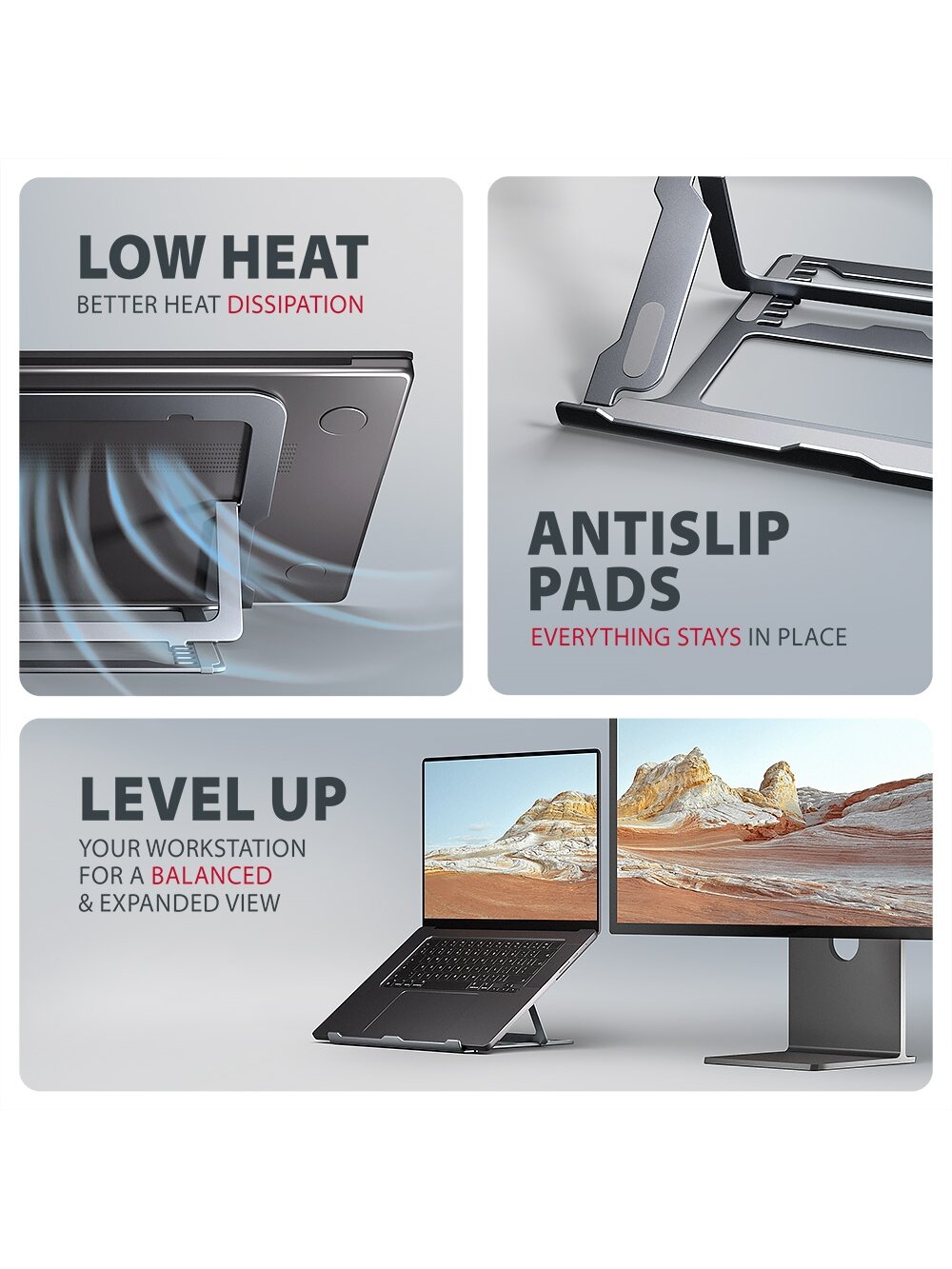 AXAGON STND-LAG stand for laptops and tablets | Adjustable Height, Angle | 10-17.3 " | Maximum weight (capacity) 20 kg | Grey 5