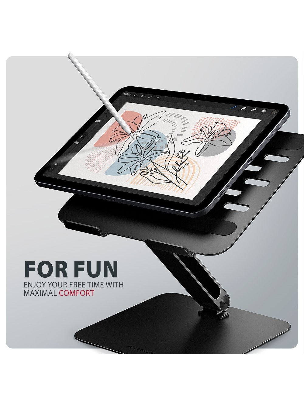 AXAGON STND-LQB stand for notebooks and tablets | Adjustable Height, Angle | 10-17.3 " | Maximum weight (capacity) 5 kg | Black 6 AXAGON STND-LQB stand for notebooks and tablets | Adjustable Height, Angle | 10-17.3 " | Maximum weight (capacity) 5 kg | Black 6