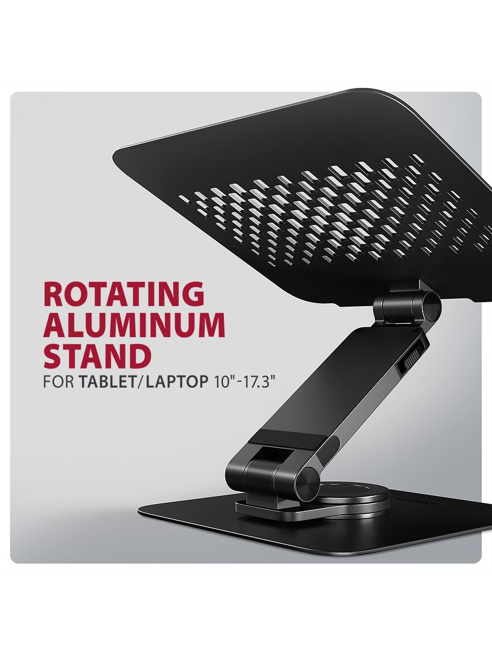 AXAGON STND-LRB stand with 360° rotation for laptops and tablets | Adjustable Height, Angle | 10-17.3 " | Maximum weight (capacity) 5 kg | Black 3 AXAGON STND-LRB stand with 360° rotation for laptops and tablets | Adjustable Height, Angle | 10-17.3 " | Maximum weight (capacity) 5 kg | Black 3