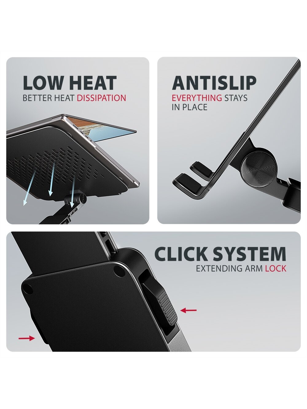 AXAGON STND-LRB stand with 360° rotation for laptops and tablets | Adjustable Height, Angle | 10-17.3 " | Maximum weight (capacity) 5 kg | Black 6 AXAGON STND-LRB stand with 360° rotation for laptops and tablets | Adjustable Height, Angle | 10-17.3 " | Maximum weight (capacity) 5 kg | Black 6