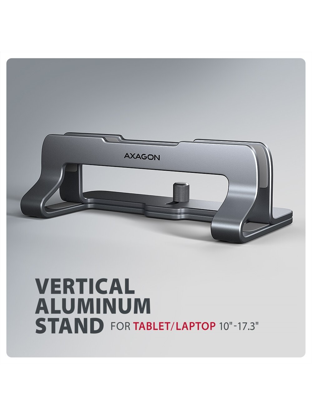 AXAGON STND-VG vertical stand for laptops and tablets | Adjustable width | 10-17.3 " | Grey 2 AXAGON STND-VG vertical stand for laptops and tablets | Adjustable width | 10-17.3 " | Grey 2