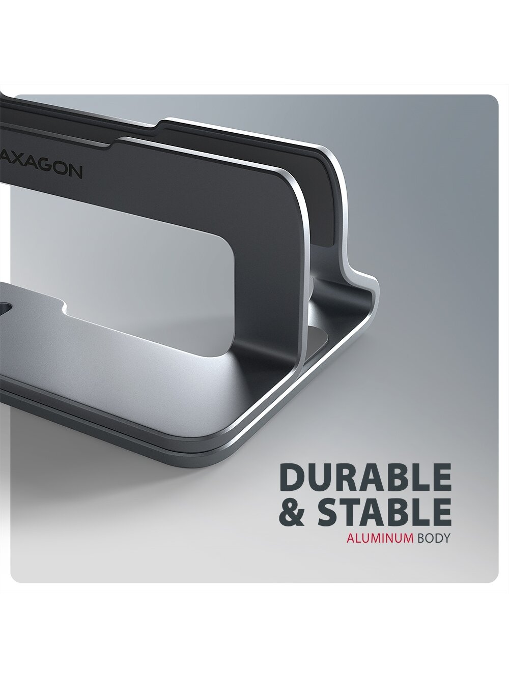 AXAGON STND-VG vertical stand for laptops and tablets | Adjustable width | 10-17.3 " | Grey 6 AXAGON STND-VG vertical stand for laptops and tablets | Adjustable width | 10-17.3 " | Grey 6