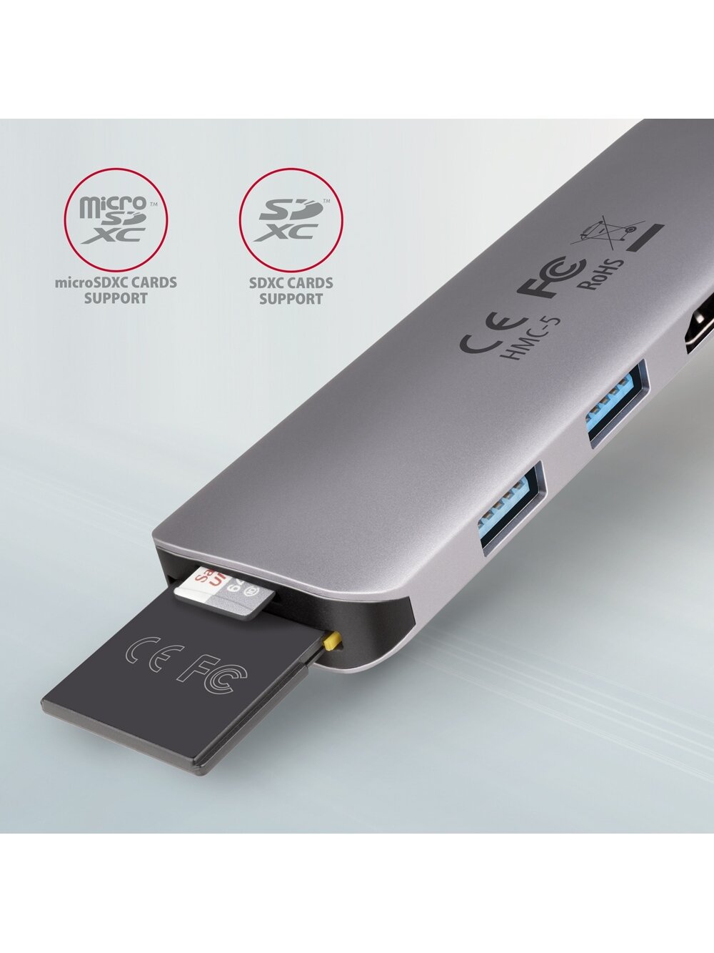AXAGON SuperSpeed USB-C COMBO 5in1 Hub | HMC-5 2 AXAGON SuperSpeed USB-C COMBO 5in1 Hub | HMC-5 2