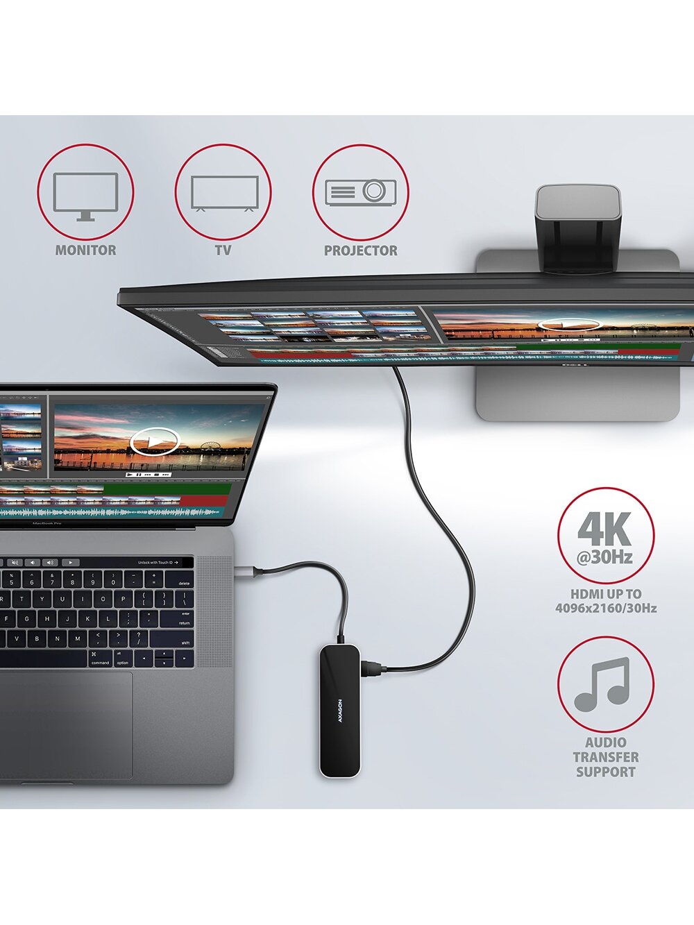 AXAGON SuperSpeed USB-C COMBO 6in1 Hub | HMC-6GL 3