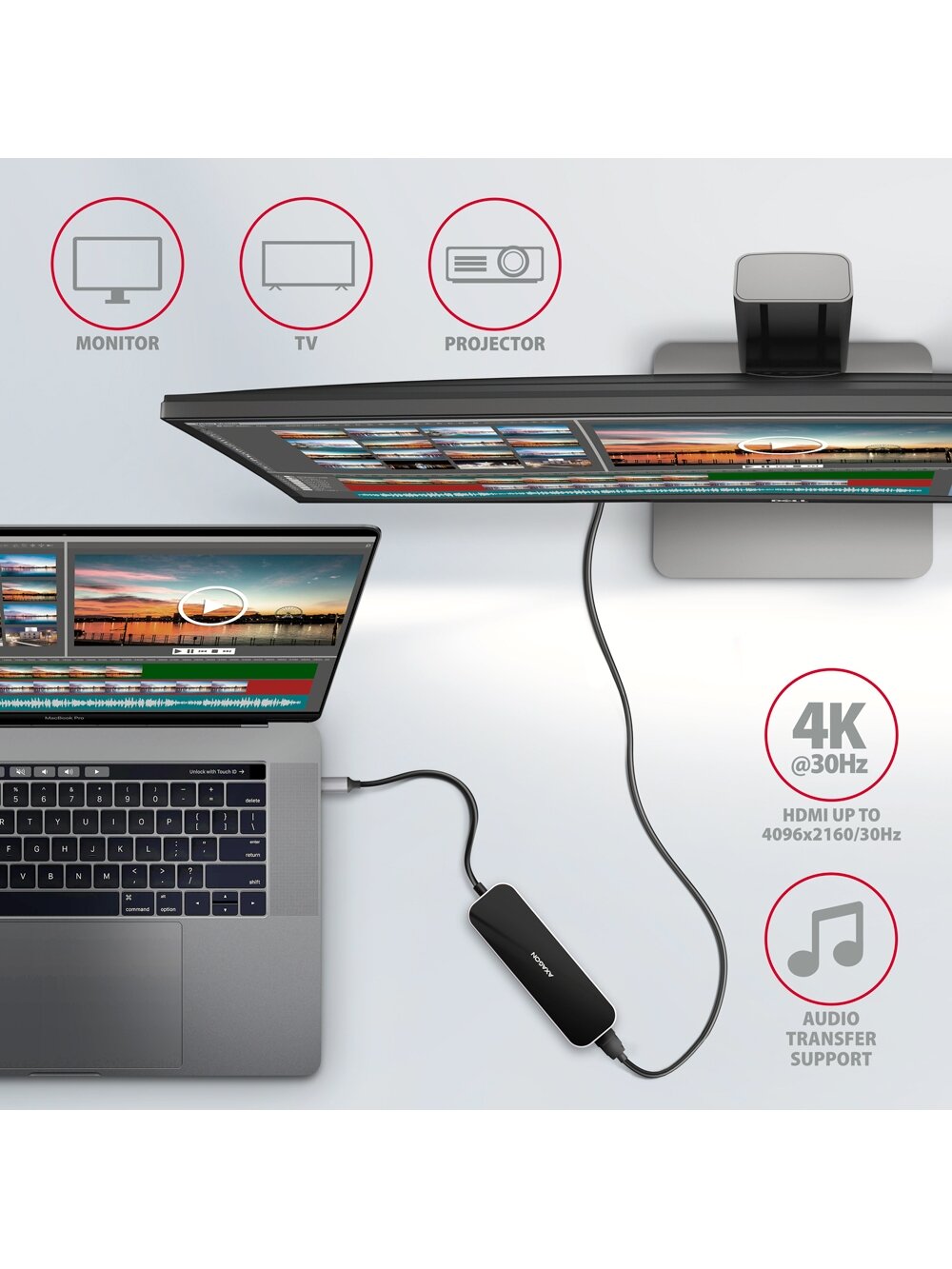 AXAGON SuperSpeed USB-C Combo 6in1 Hub | HMC-6H4A 2