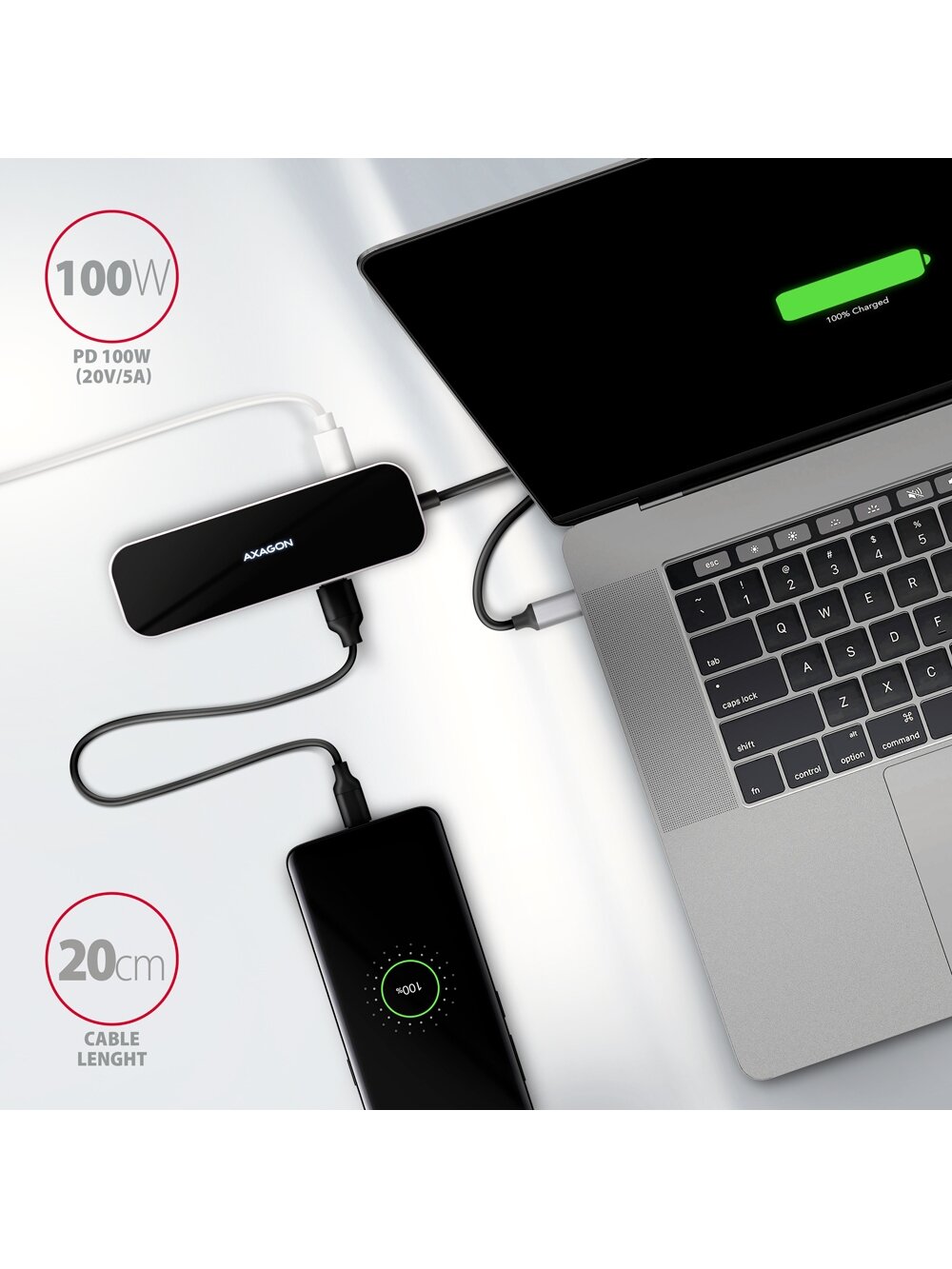 AXAGON SuperSpeed USB-C Combo 6in1 Hub | HMC-6H4A 3