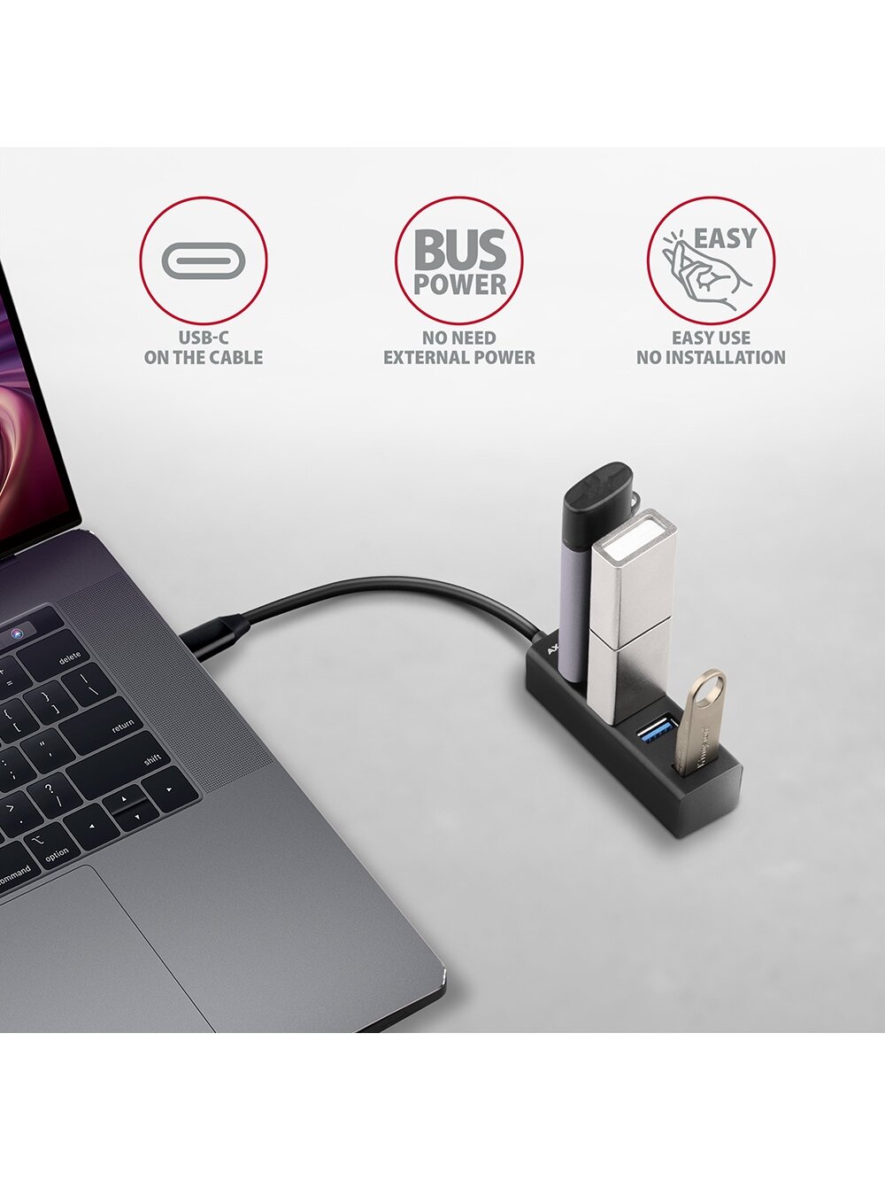 AXAGON SuperSpeed USB-C MINI Hub | HUE-M1C 3
