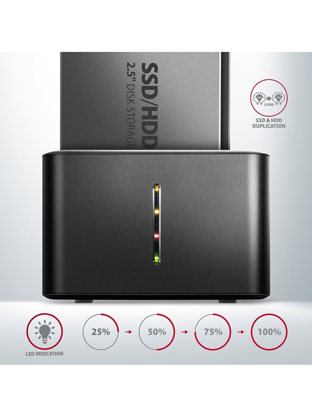 AXAGON | SuperSpeed USB DUAL 2.5" SSD/HDD MINI dock | ADSA-D25 2