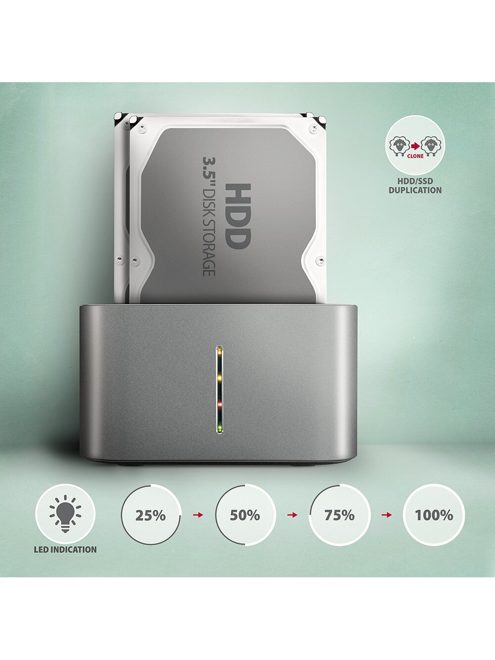 AXAGON | SuperSpeed USB DUAL 2.5"/3.5" HDD/SSD DUAL dock | ADSA-DC 2 AXAGON | SuperSpeed USB DUAL 2.5"/3.5" HDD/SSD DUAL dock | ADSA-DC 2