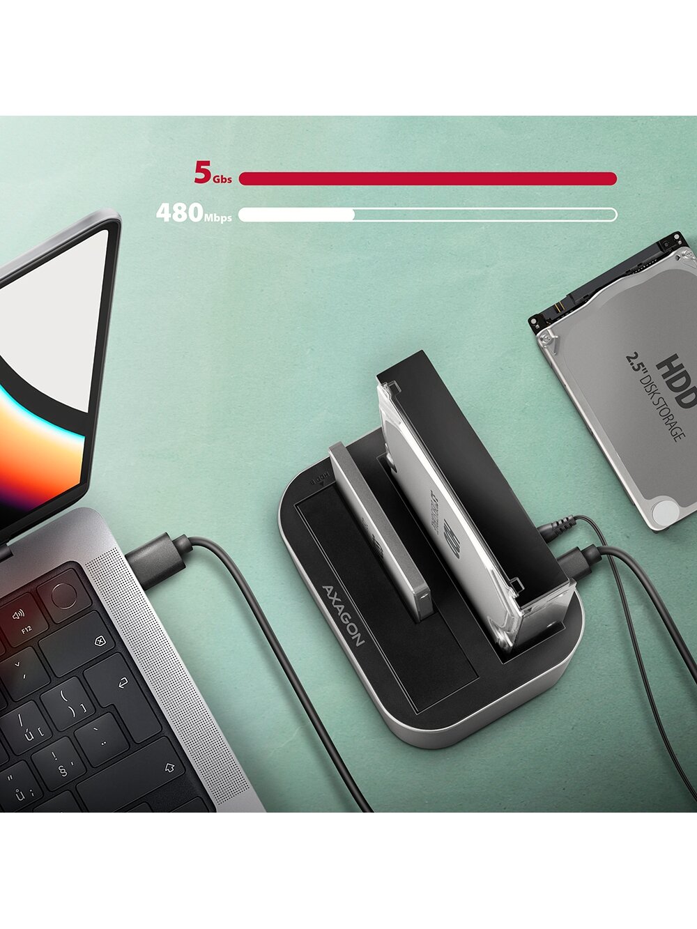 AXAGON | SuperSpeed USB DUAL 2.5"/3.5" HDD/SSD DUAL dock | ADSA-DC 3 AXAGON | SuperSpeed USB DUAL 2.5"/3.5" HDD/SSD DUAL dock | ADSA-DC 3