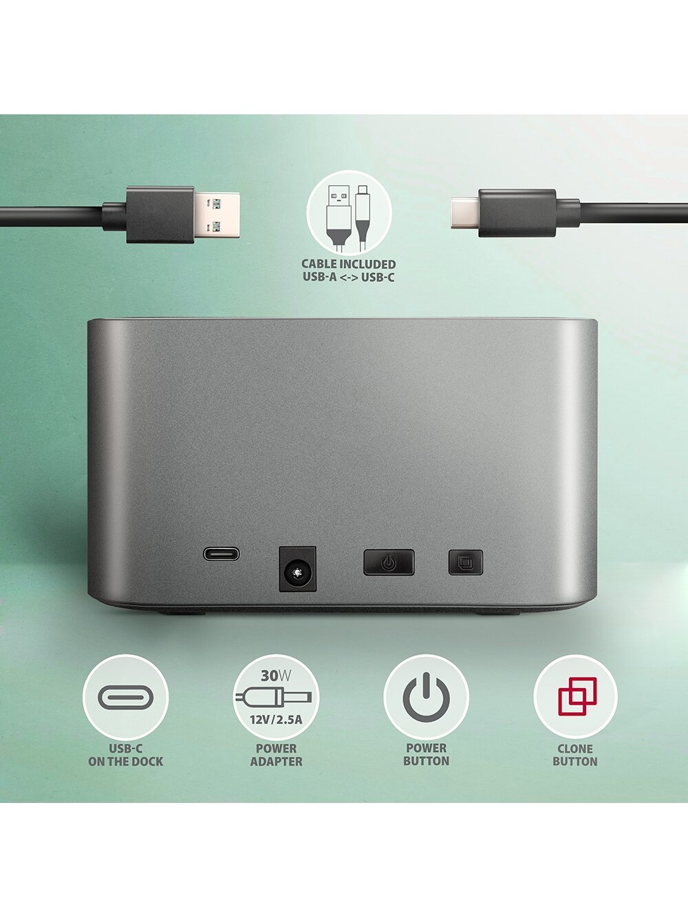 AXAGON | SuperSpeed USB DUAL 2.5"/3.5" HDD/SSD DUAL dock | ADSA-DC 6 AXAGON | SuperSpeed USB DUAL 2.5"/3.5" HDD/SSD DUAL dock | ADSA-DC 6