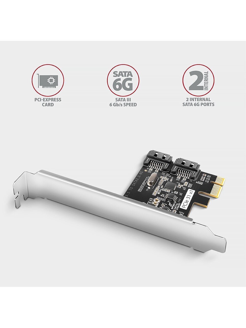 AXAGON Two-channel SATA III PCI-Express controller with two internal SATA port outputs | PCES-SJ2 1 AXAGON Two-channel SATA III PCI-Express controller with two internal SATA port outputs | PCES-SJ2 1