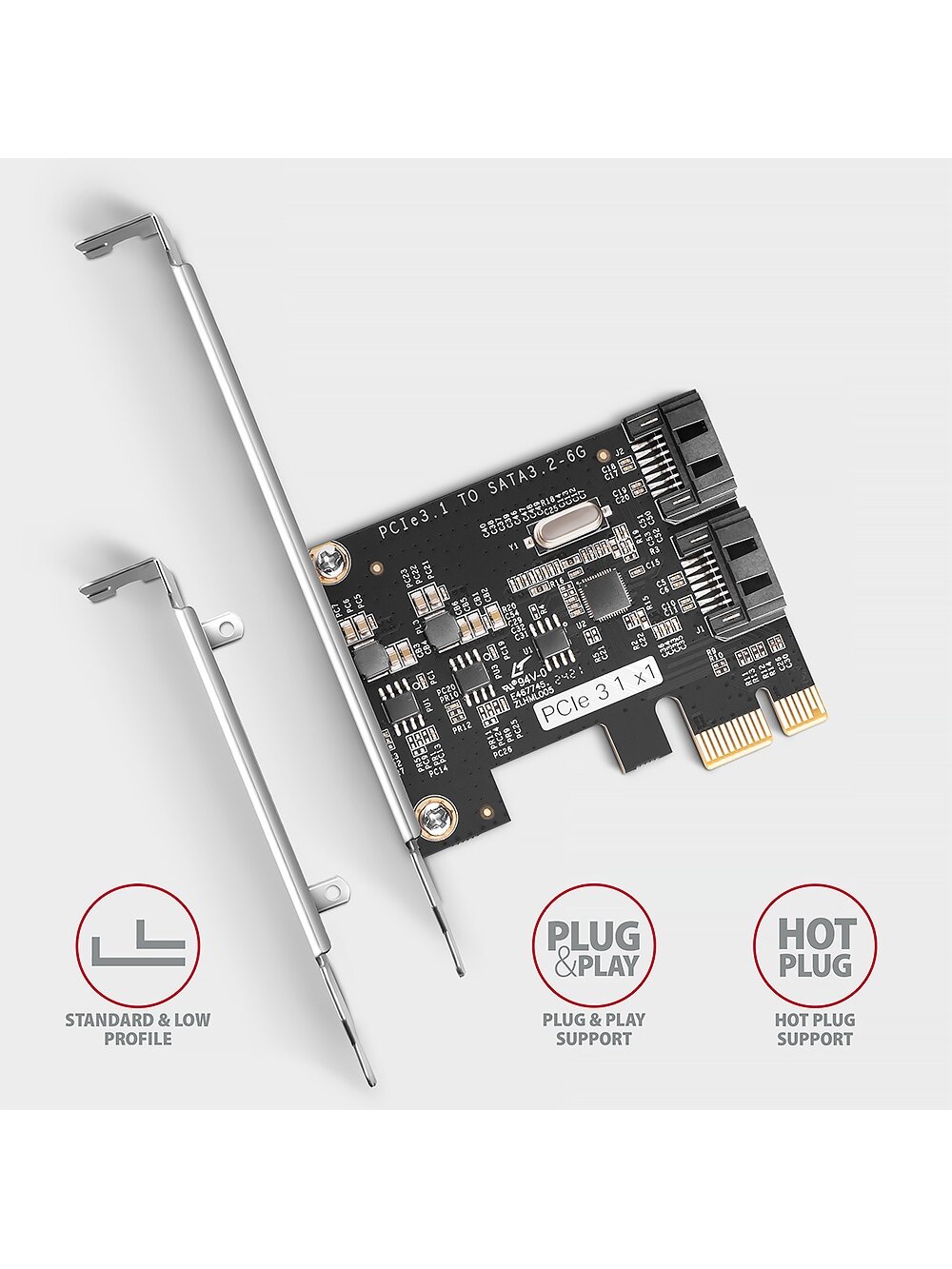 AXAGON Two-channel SATA III PCI-Express controller with two internal SATA port outputs | PCES-SJ2 2
