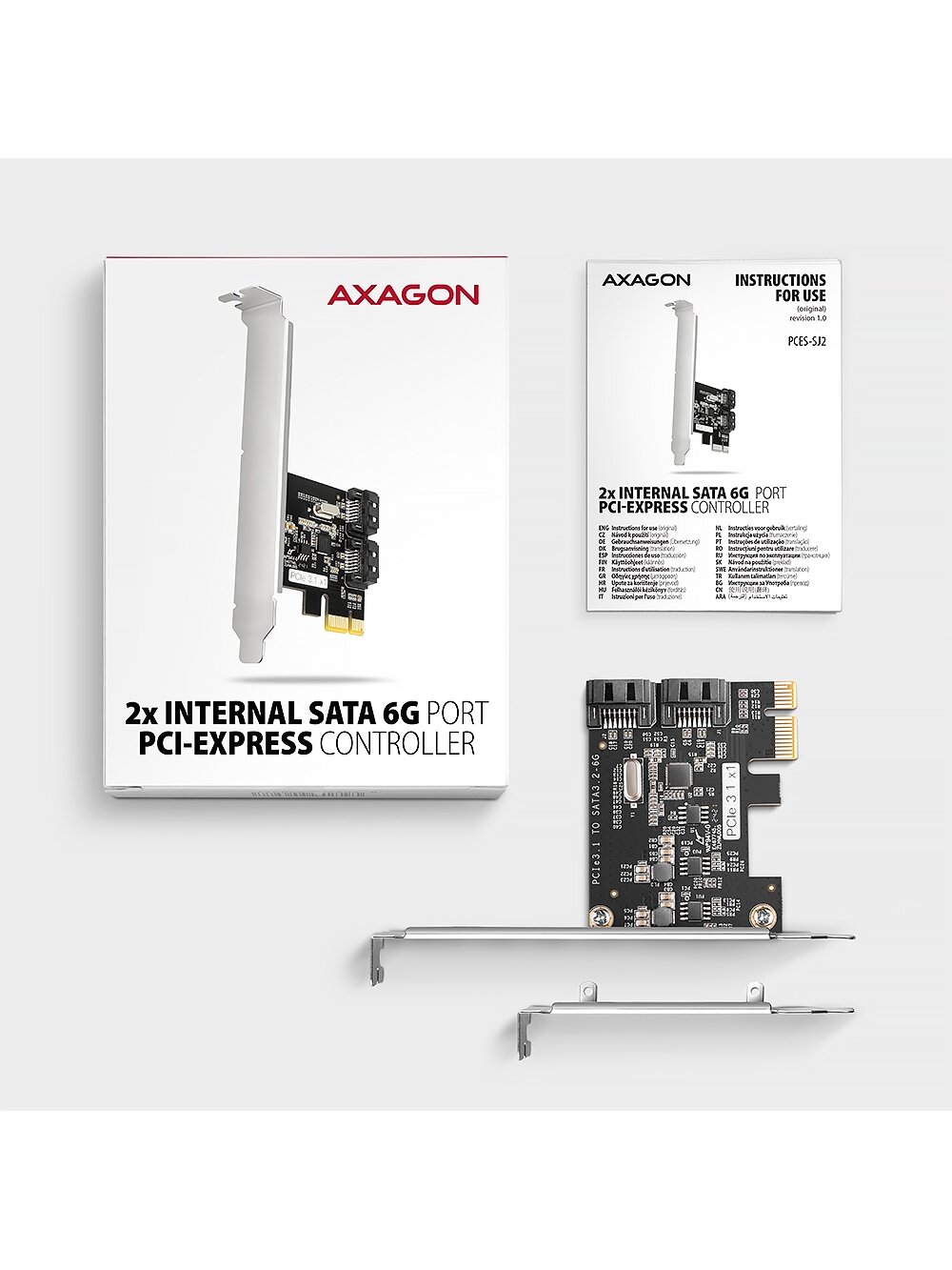 AXAGON Two-channel SATA III PCI-Express controller with two internal SATA port outputs | PCES-SJ2 4 AXAGON Two-channel SATA III PCI-Express controller with two internal SATA port outputs | PCES-SJ2 4