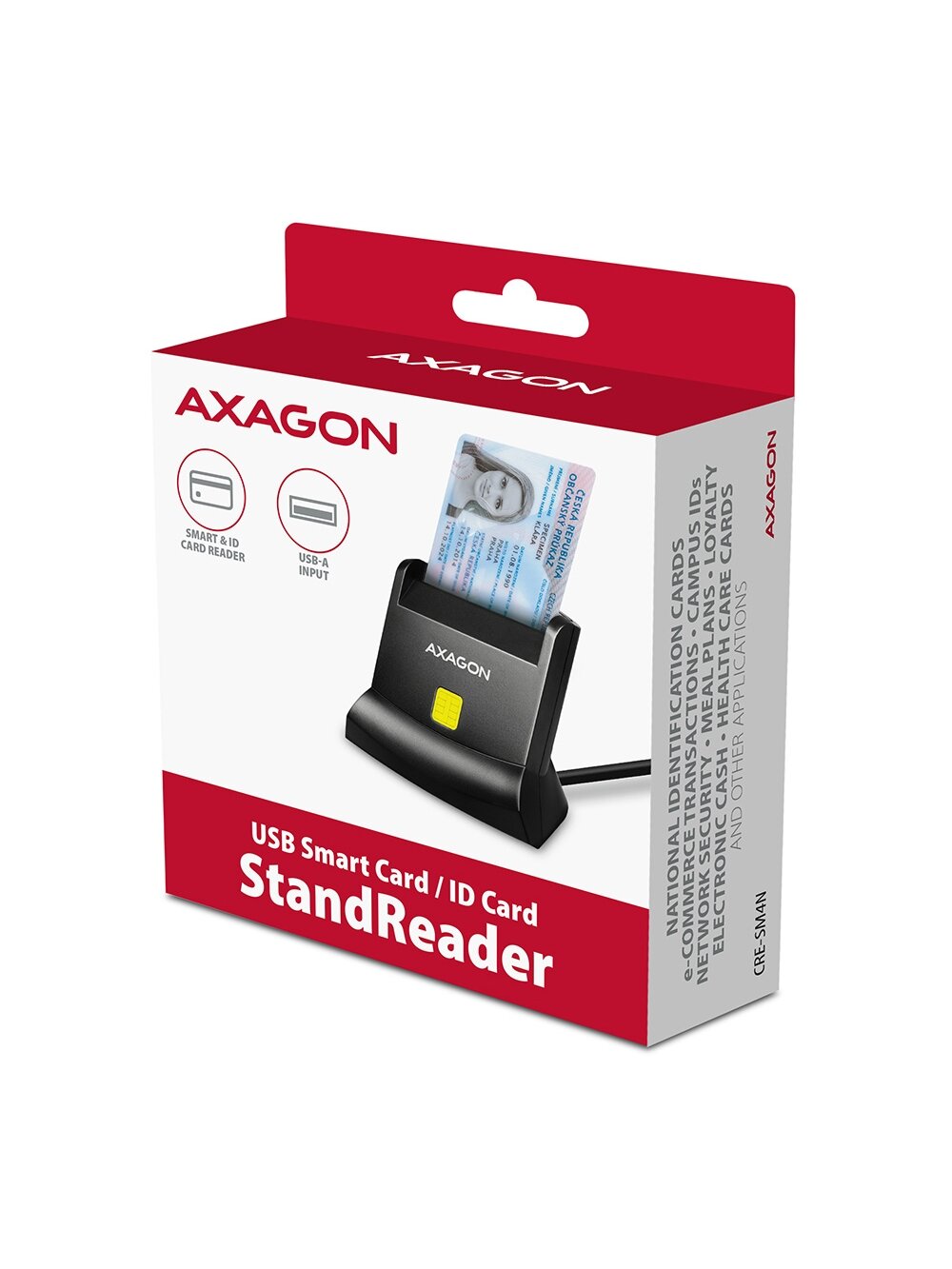 AXAGON Universal desktop USB contact Smart card/ID card reader with long, USB-A cable | CRE-SM4N 5 AXAGON Universal desktop USB contact Smart card/ID card reader with long, USB-A cable | CRE-SM4N 5
