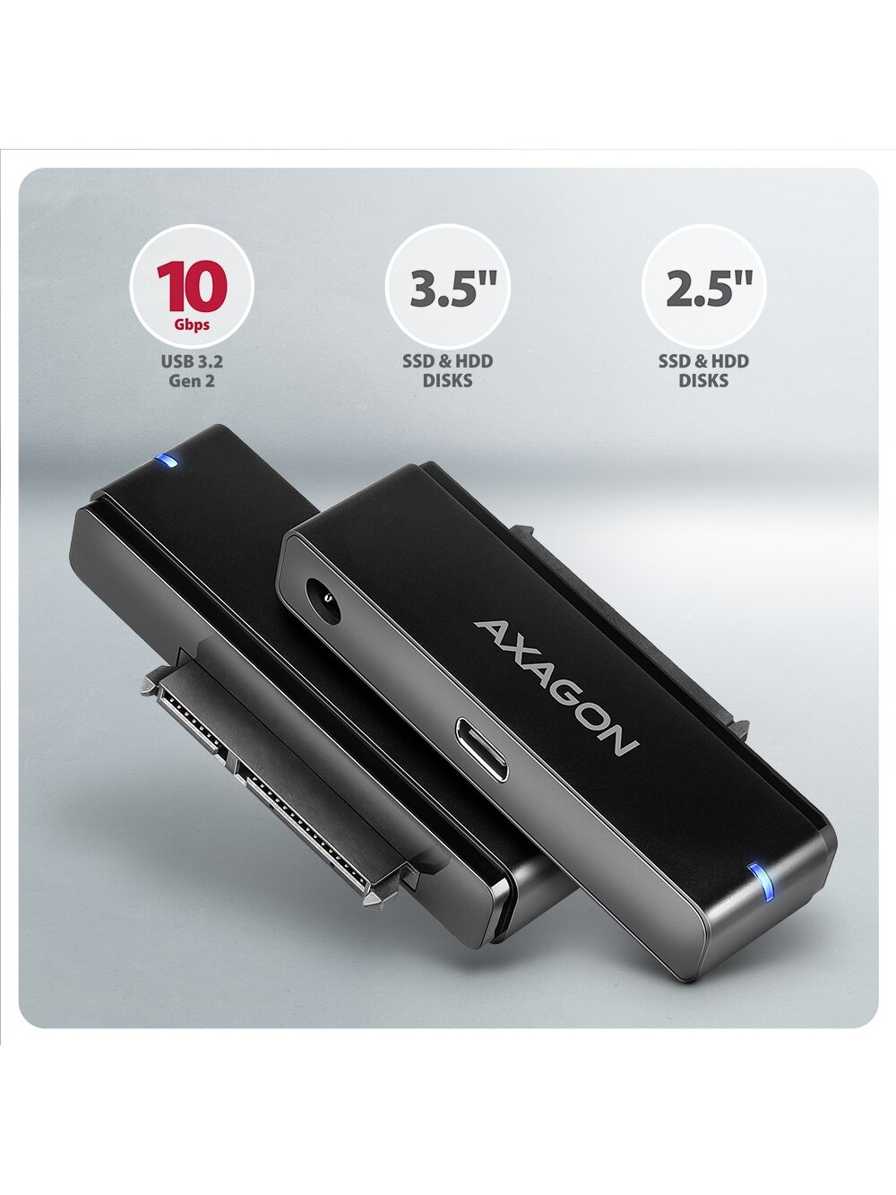 AXAGON USB-C 10Gbps FAST PORT X adapter for 2.5"/3.5" SSD/HDD | ADSA-FPX 3 AXAGON USB-C 10Gbps FAST PORT X adapter for 2.5"/3.5" SSD/HDD | ADSA-FPX 3