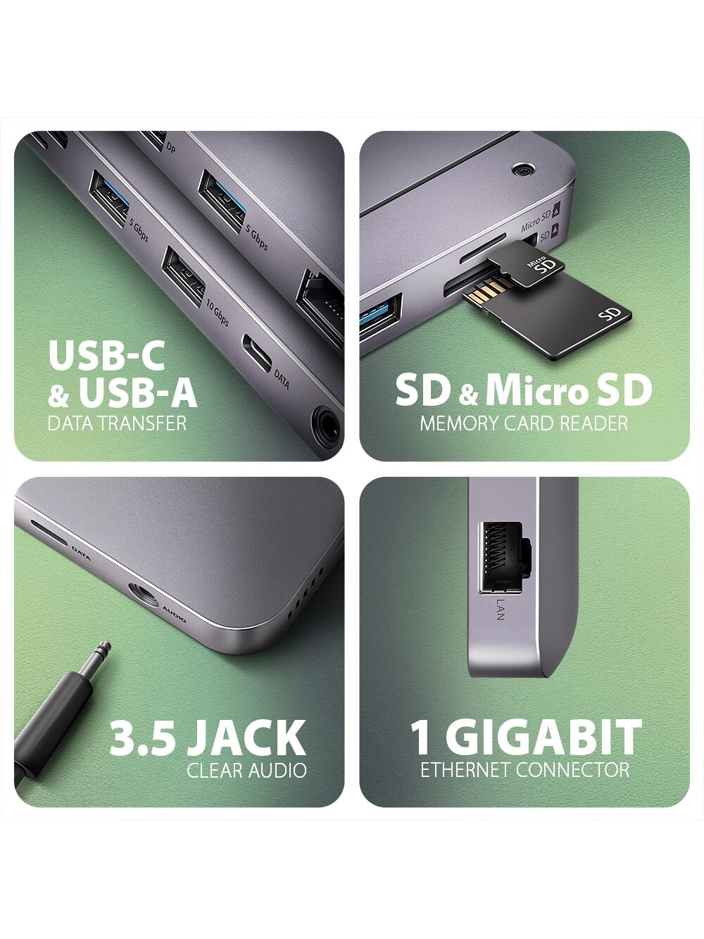 AXAGON USB-C 10Gbps GEN2COMBO 12in1 Hub | HMC-12GM2 2