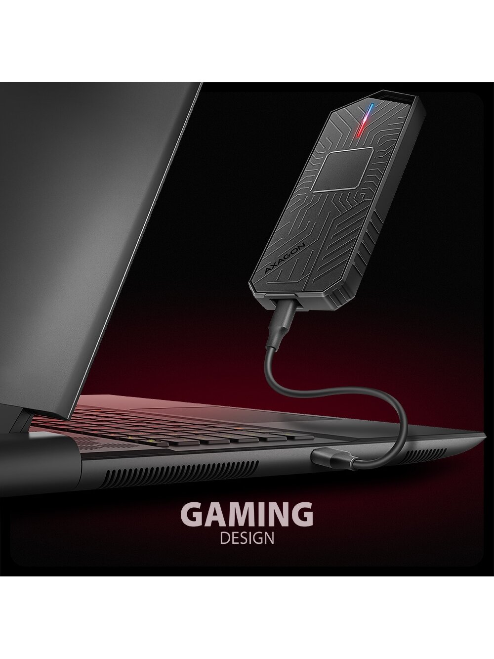 AXAGON USB-C 10Gbps - M.2 NVMe and SATA SSD GAME M.2 box | EEM2-GAM 2 AXAGON USB-C 10Gbps - M.2 NVMe and SATA SSD GAME M.2 box | EEM2-GAM 2