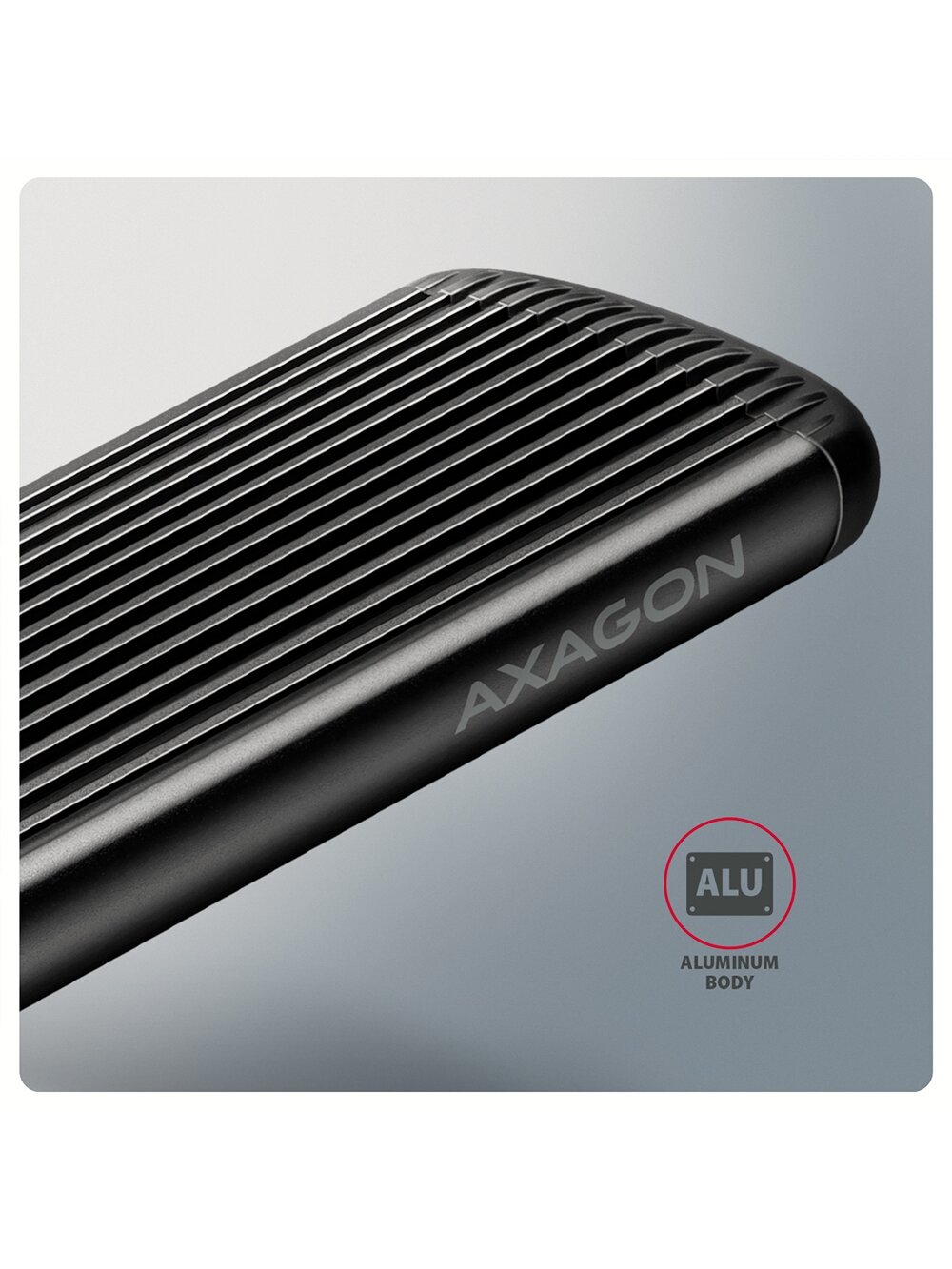 AXAGON USB-C 10Gbps M.2 NVMe SSD Enclosure, Screwless, RIBBED Aluminum | EEM2-SC 8 AXAGON USB-C 10Gbps M.2 NVMe SSD Enclosure, Screwless, RIBBED Aluminum | EEM2-SC 8