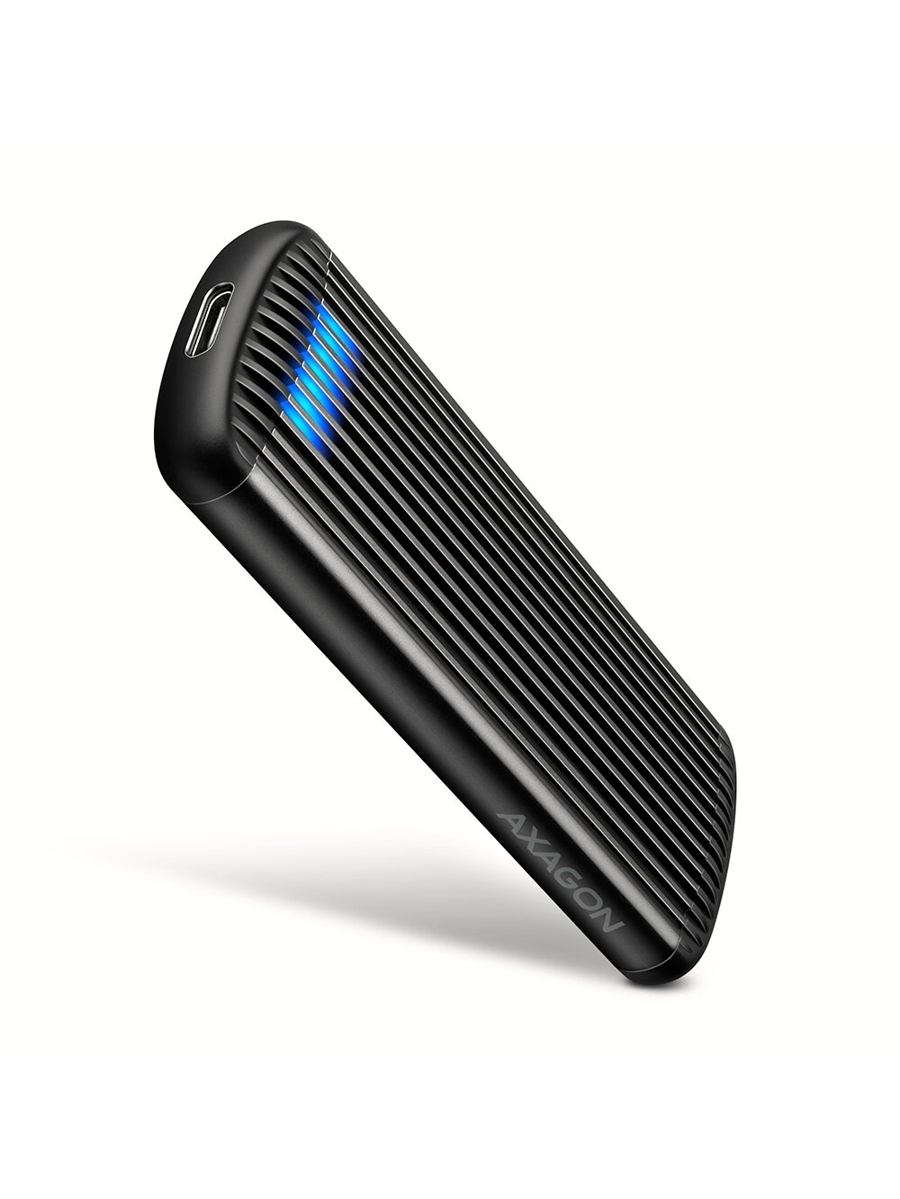 AXAGON USB-C 10Gbps M.2 NVMe SSD Enclosure, Screwless, RIBBED Aluminum | EEM2-SC AXAGON USB-C 10Gbps M.2 NVMe SSD Enclosure, Screwless, RIBBED Aluminum | EEM2-SC