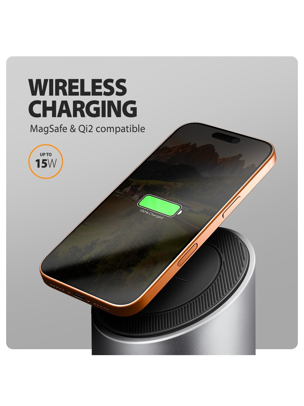 AXAGON USB-C 10Gbps Wireless Charging 9in1 hub | HMC-WL9 4