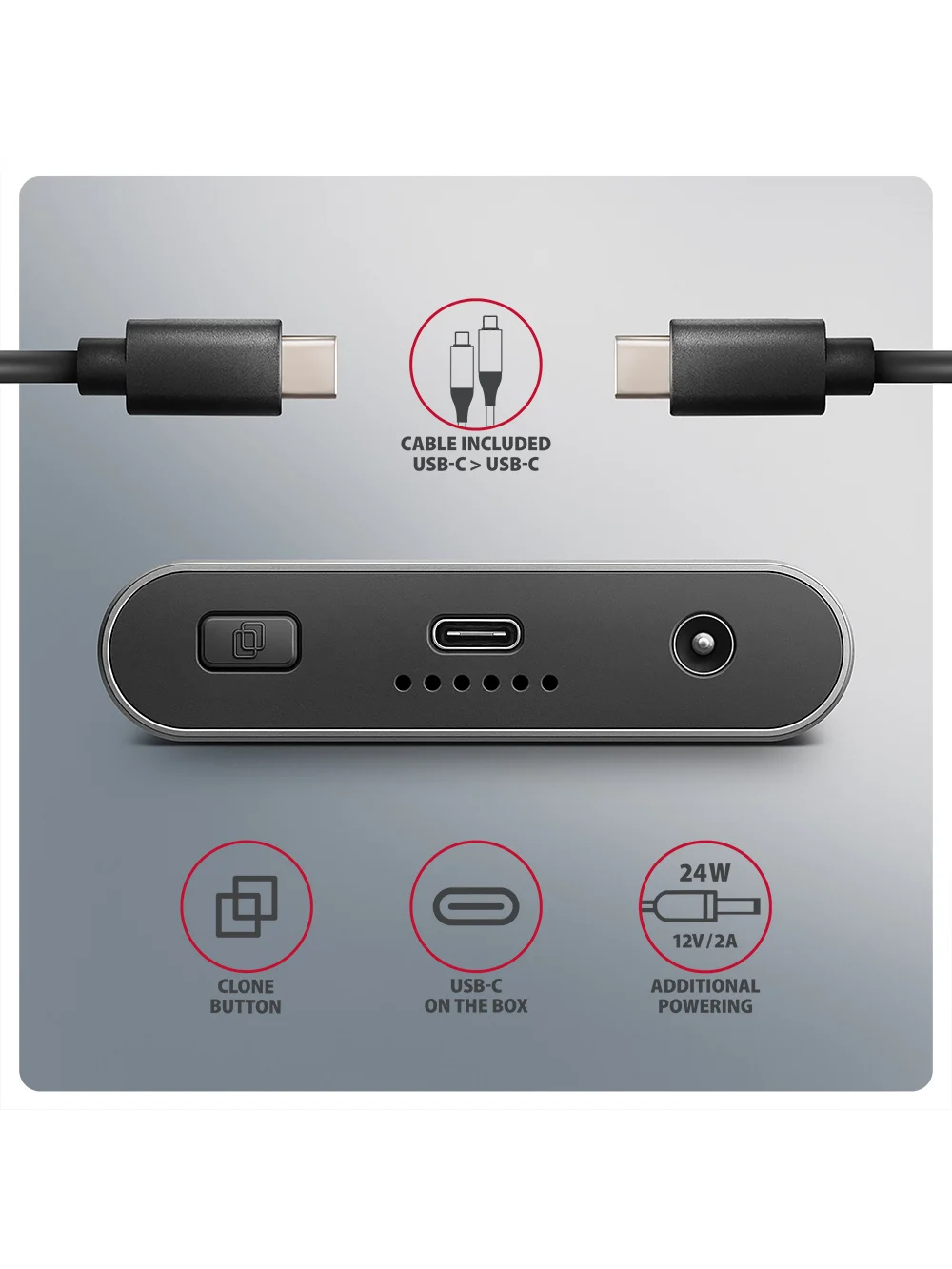 AXAGON USB-C 20Gbps Dual M.2 NVMe SSD CLONE MASTER Enclosure | EEM2-20GD 4 AXAGON USB-C 20Gbps Dual M.2 NVMe SSD CLONE MASTER Enclosure | EEM2-20GD 4