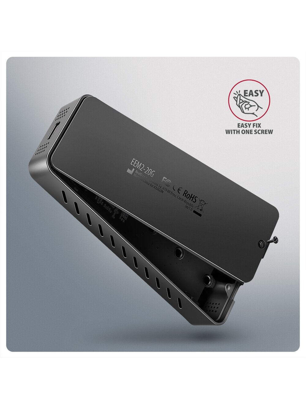 AXAGON USB-C 20Gbps - M.2 NVMe SSD ARMORED Box | EEM2-20G 2 AXAGON USB-C 20Gbps - M.2 NVMe SSD ARMORED Box | EEM2-20G 2