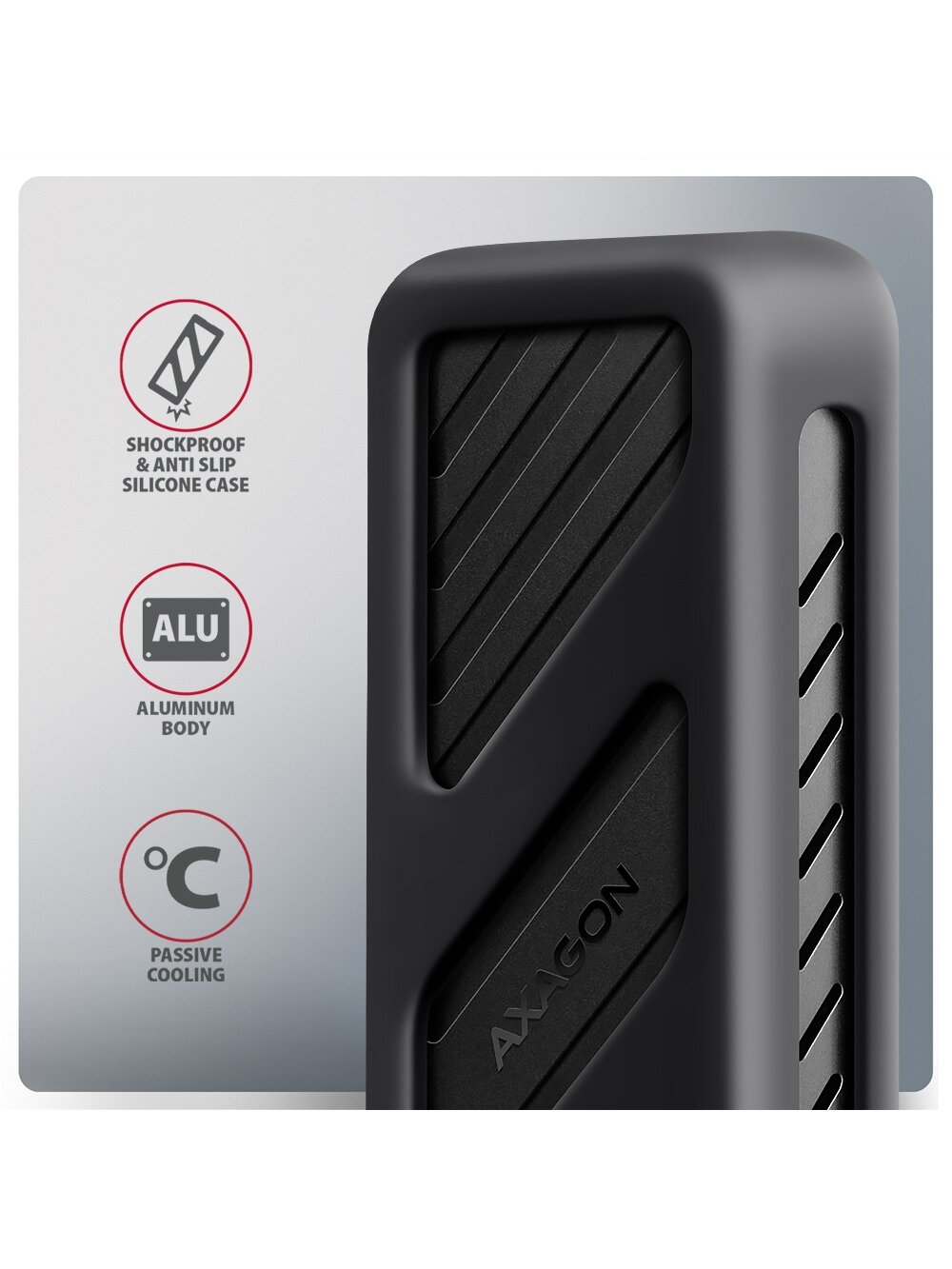 AXAGON USB-C 20Gbps - M.2 NVMe SSD ARMORED Box | EEM2-20G 4 AXAGON USB-C 20Gbps - M.2 NVMe SSD ARMORED Box | EEM2-20G 4