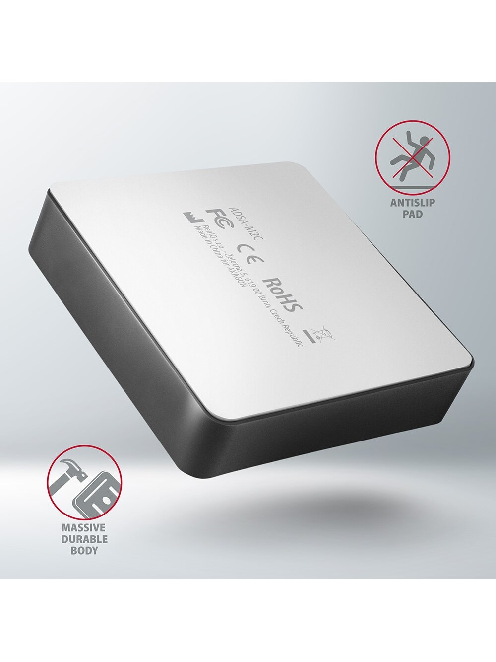 AXAGON | USB-C 3.2 Gen2 - 2x NVMe CLONE DUAL SDD Dock Station | ADSA-M2C 7 AXAGON | USB-C 3.2 Gen2 - 2x NVMe CLONE DUAL SDD Dock Station | ADSA-M2C 7