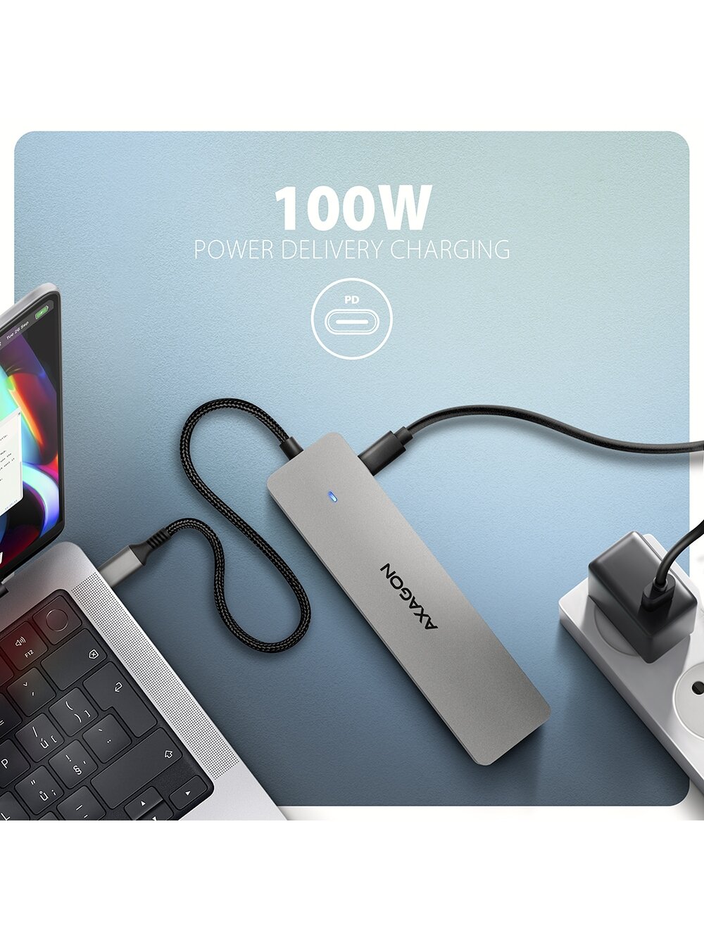 AXAGON USB-C 5Gbps DUAL 4K DISPLAY 7in1 Hub | HMC-7HX2 4