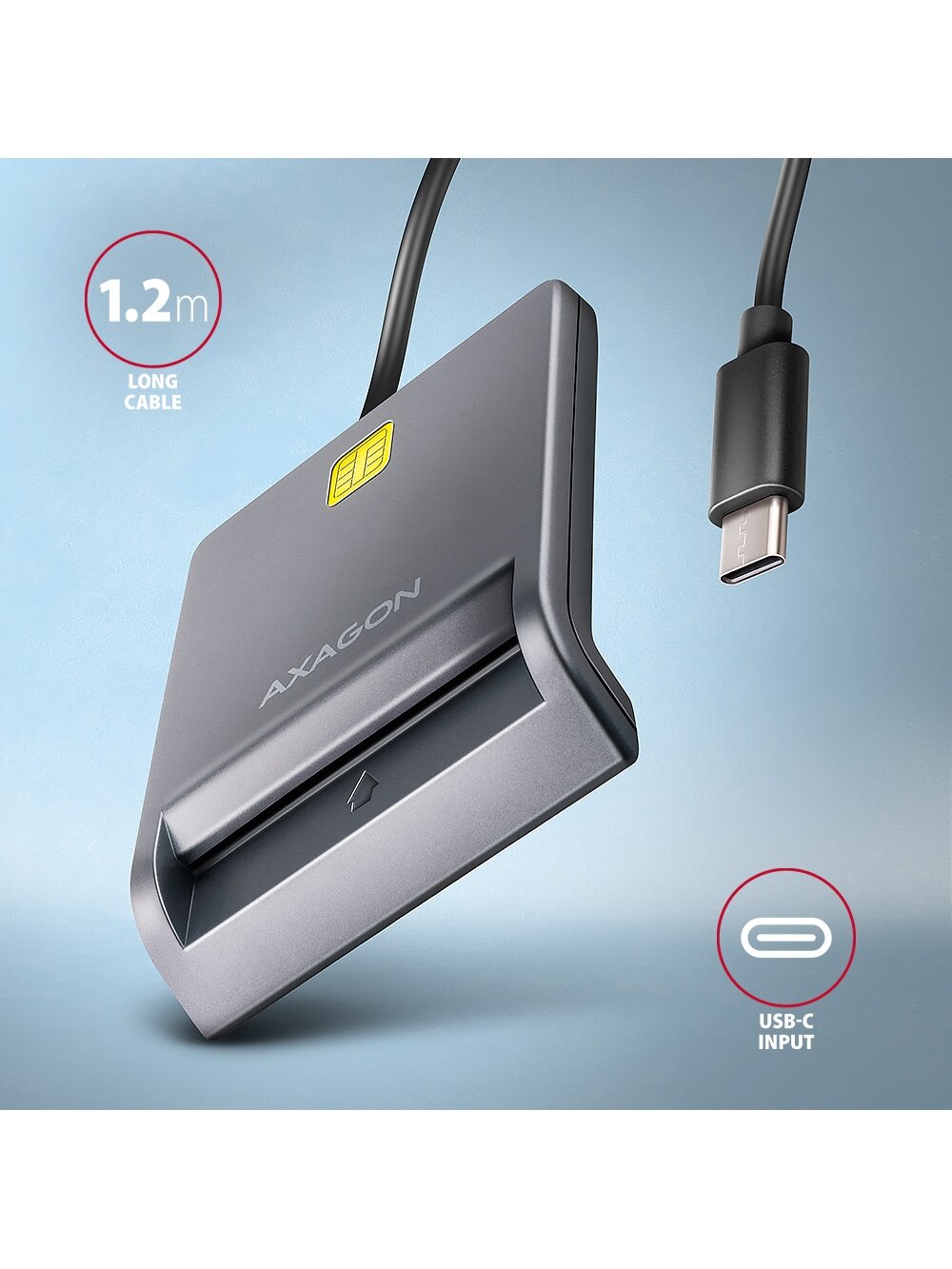 AXAGON USB-C Smart Card FlatReader | CRE-SM3TC 3 AXAGON USB-C Smart Card FlatReader | CRE-SM3TC 3