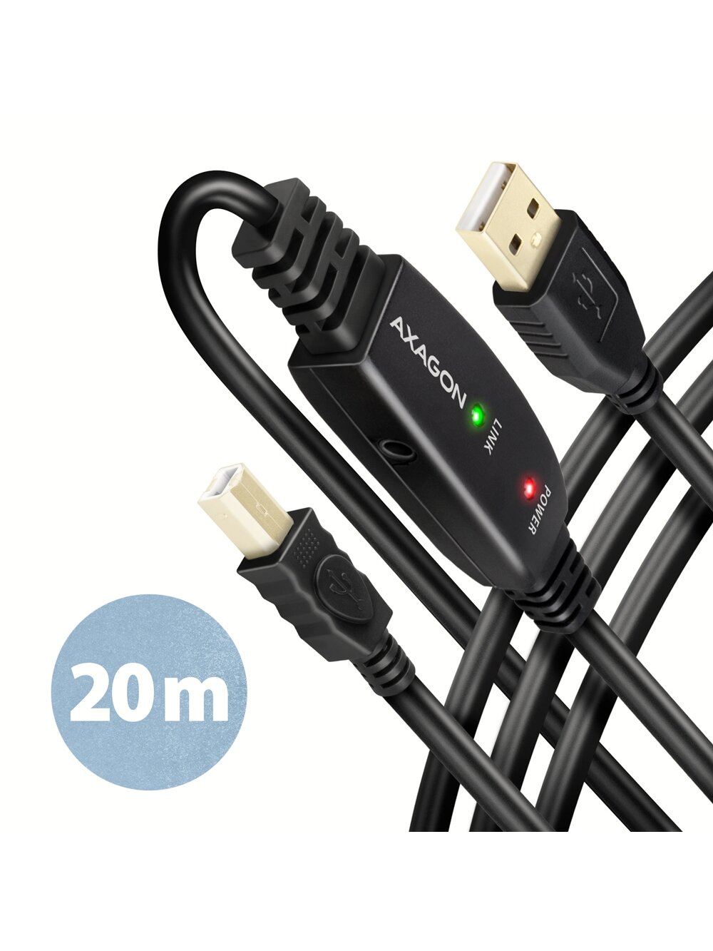 AXAGON | USB Repeater Cable, 20 m | ADR-220B | USB Type A to USB Type B AXAGON | USB Repeater Cable, 20 m | ADR-220B | USB Type A to USB Type B