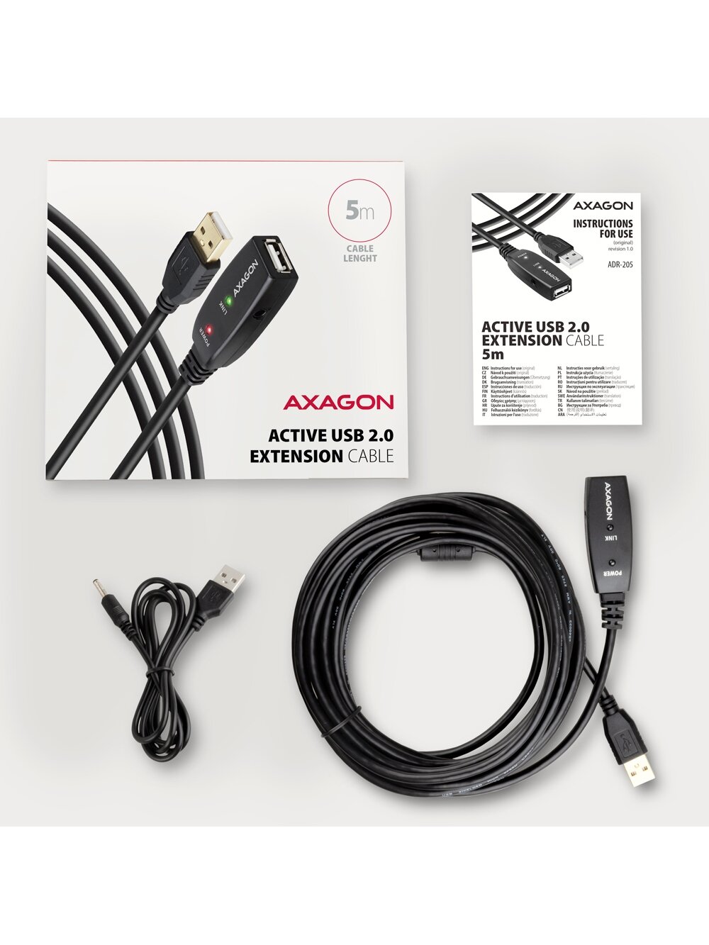 AXAGON | USB Repeater Cable | ADR-205 | USB Type-A to USB Type-A 6 AXAGON | USB Repeater Cable | ADR-205 | USB Type-A to USB Type-A 6