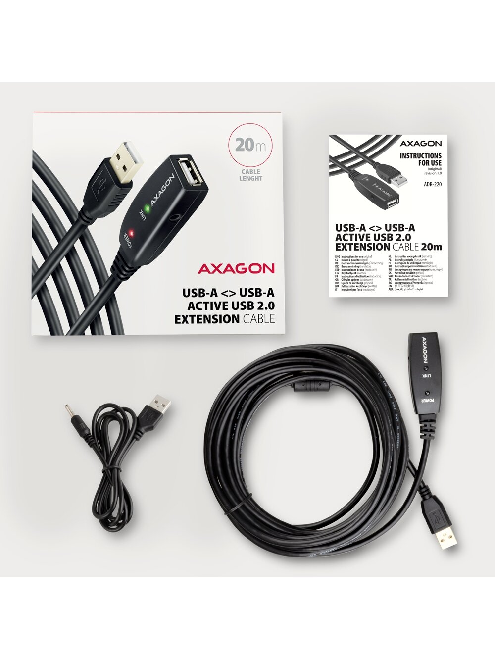AXAGON | USB repeater cable | ADR-220 | USB Type-A to USB Type-A 6 AXAGON | USB repeater cable | ADR-220 | USB Type-A to USB Type-A 6