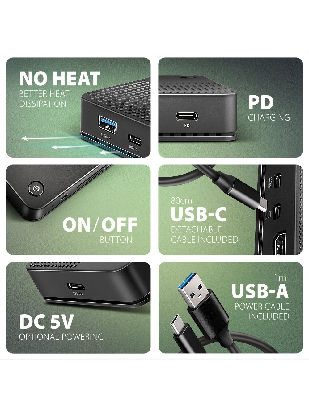 AXAGON USB4 40Gbps DUAL 4K DISPLAY 12in1 Dock | HMC-U4 6 AXAGON USB4 40Gbps DUAL 4K DISPLAY 12in1 Dock | HMC-U4 6