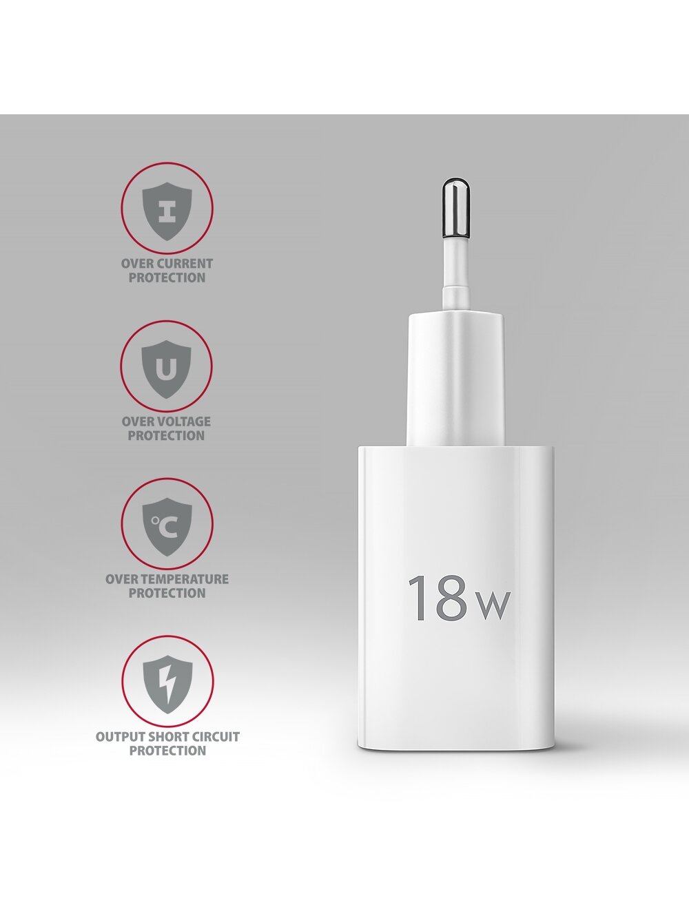 AXAGON Wallcharger 1x port USB-A, QC3.0/AFC/FCP/Apple, 18W | ACU-QC18W 4 AXAGON Wallcharger 1x port USB-A, QC3.0/AFC/FCP/Apple, 18W | ACU-QC18W 4