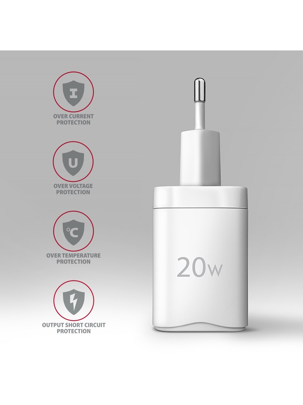 AXAGON Wallcharger 1x port USB-C, PD3.0 / PPS /QC4+/AFC/FCP/Apple, 20W | ACU-PD20W 4