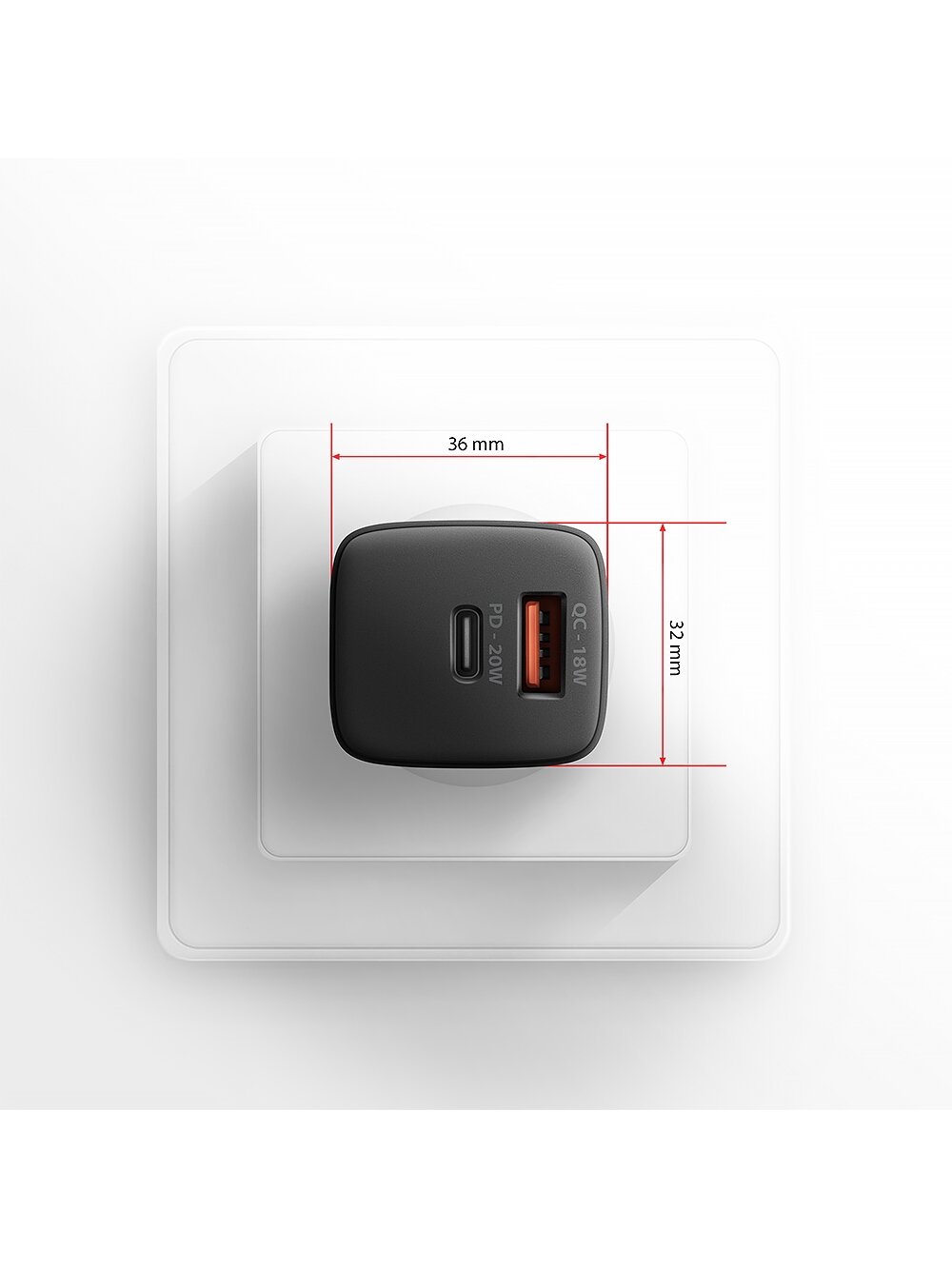 AXAGON Wallcharger 2x port (USB-A + USB-C), 20W | ACU-PQ20 7 AXAGON Wallcharger 2x port (USB-A + USB-C), 20W | ACU-PQ20 7