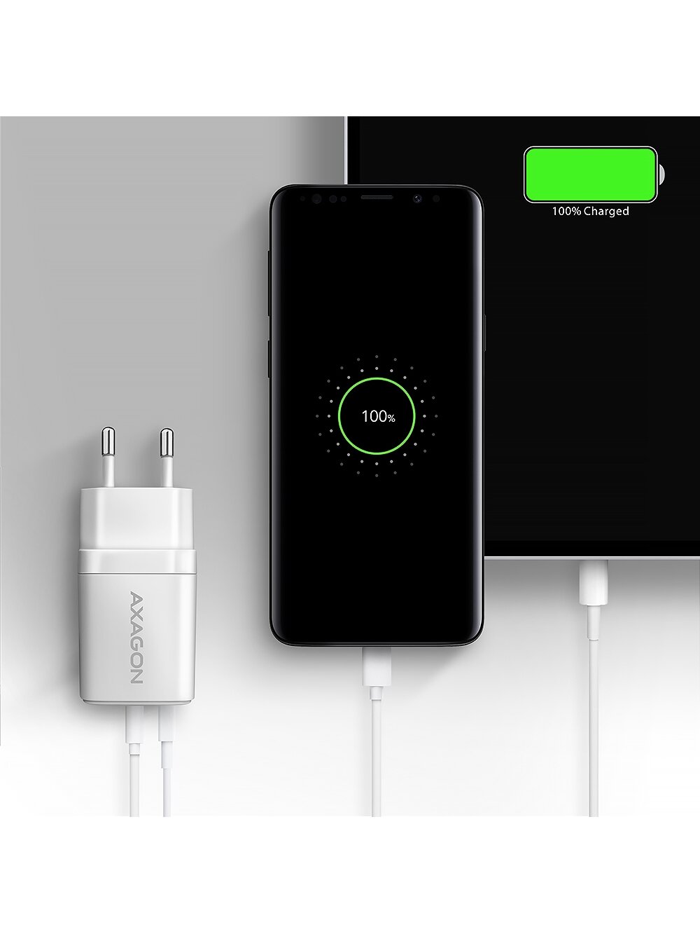 AXAGON Wallcharger 2x port (USB-A + USB-C), 20W | ACU-PQ20W 5 AXAGON Wallcharger 2x port (USB-A + USB-C), 20W | ACU-PQ20W 5