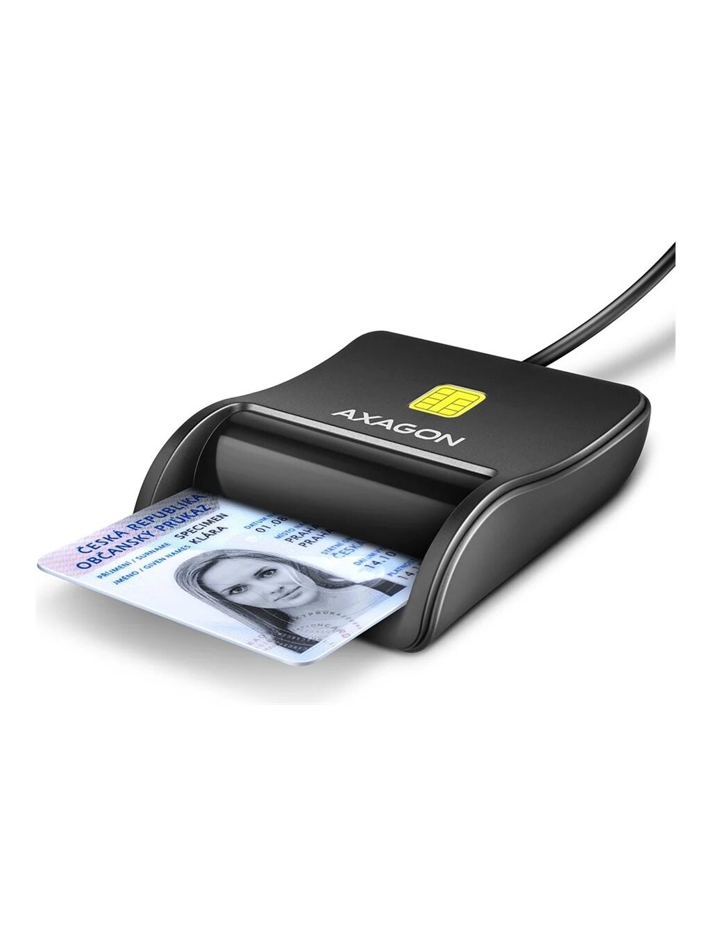 AXAGON Compact desktop USB contact Smart/ID card reader with long, USB-A cable | CRE-SM3N AXAGON Compact desktop USB contact Smart/ID card reader with long, USB-A cable | CRE-SM3N